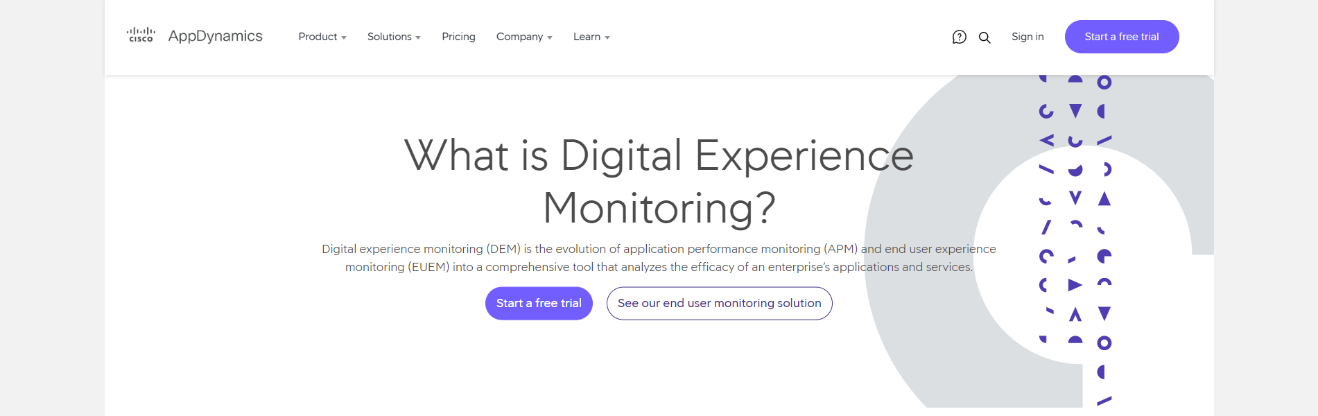 Cover image of Cisco AppDynamics Blog article on what is digital experience monitoring.