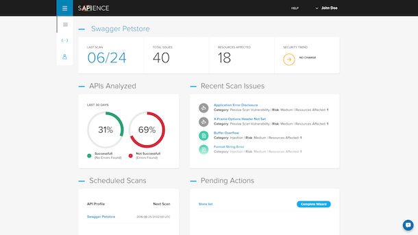 Sapience dashboard